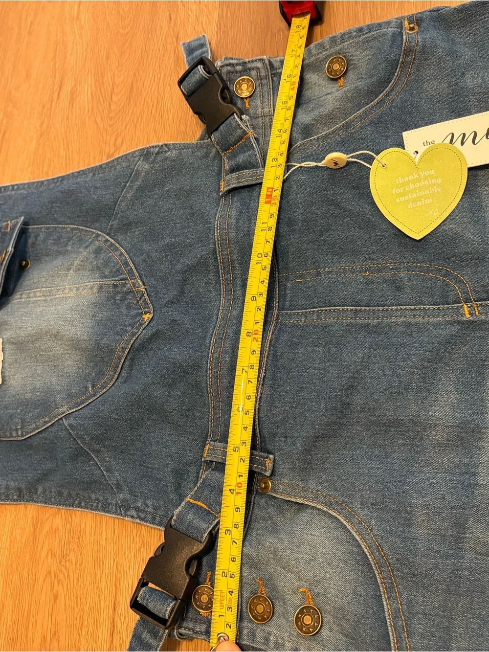 The Mumsie ‘The Evie’ Denim Overall Dress Small to Medium Size - Picture 8 of 10
